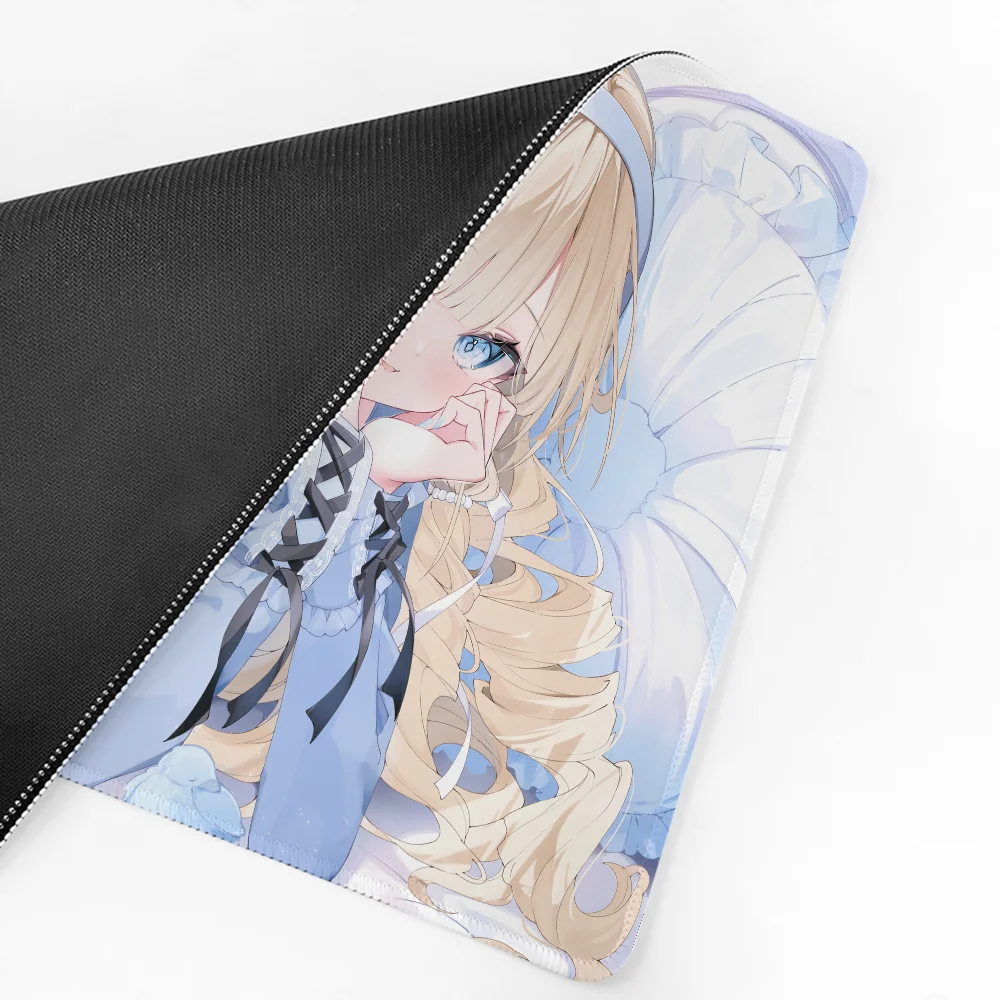 Alas Mouse Mousepad anak perempuan Anime lucu dengan bantalan Aksesori Gaming alas Keyboard XXL