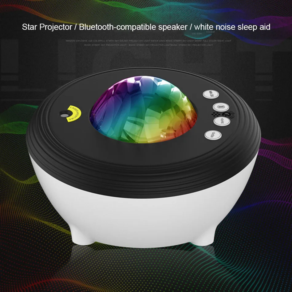 Starry Sky Ocean Projection Lamp With Remote Control Bluetooth-compatible Music Watermark Bedroom Laser Star Projector Light