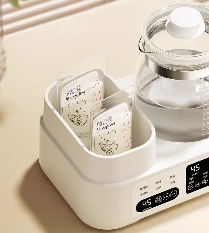 Marmite thermostatique tout verre, biSantos tertiaire, marmite à eau chaude spécifique au bébé, morse à lait, 2 en 1