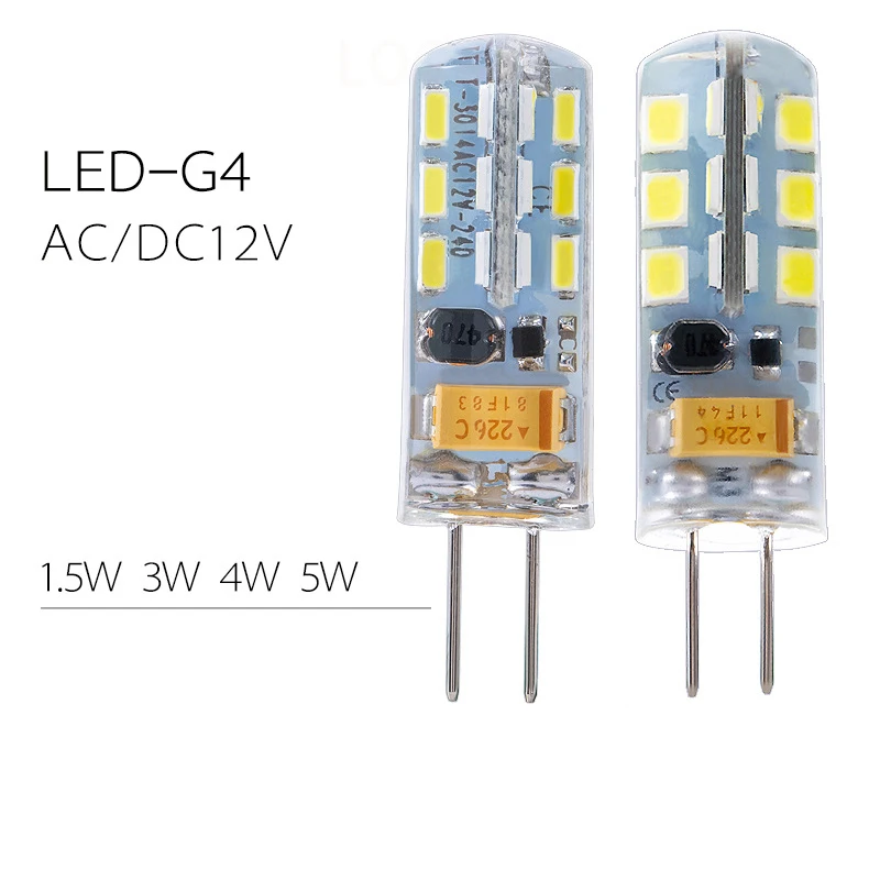 

10 pcs/lot G4 LED Bulb Lamp AC 12V DC 12V LED Lamp 1.5W 3W 4W LED Spotlight Chandelier Lighting Replace Halogen Lamps for Indoor