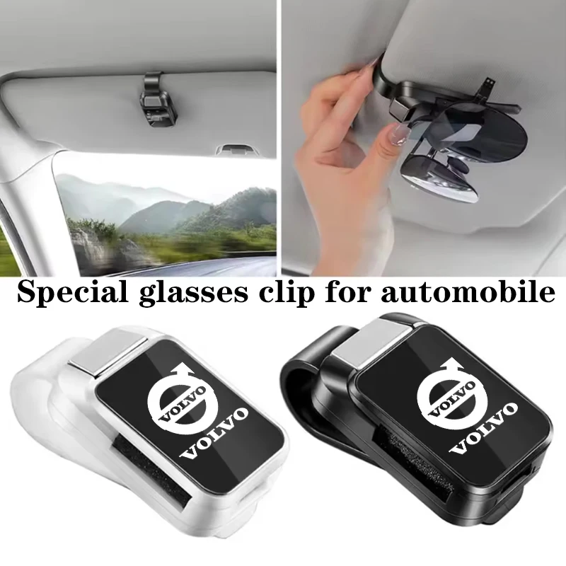 Parasol Interior para coche, soporte para gafas, Clip para gafas de sol para Volvo XC60 S90 XC90 S60 XC40 V60 V90 S40 Volvo EX30 C40, accesorios