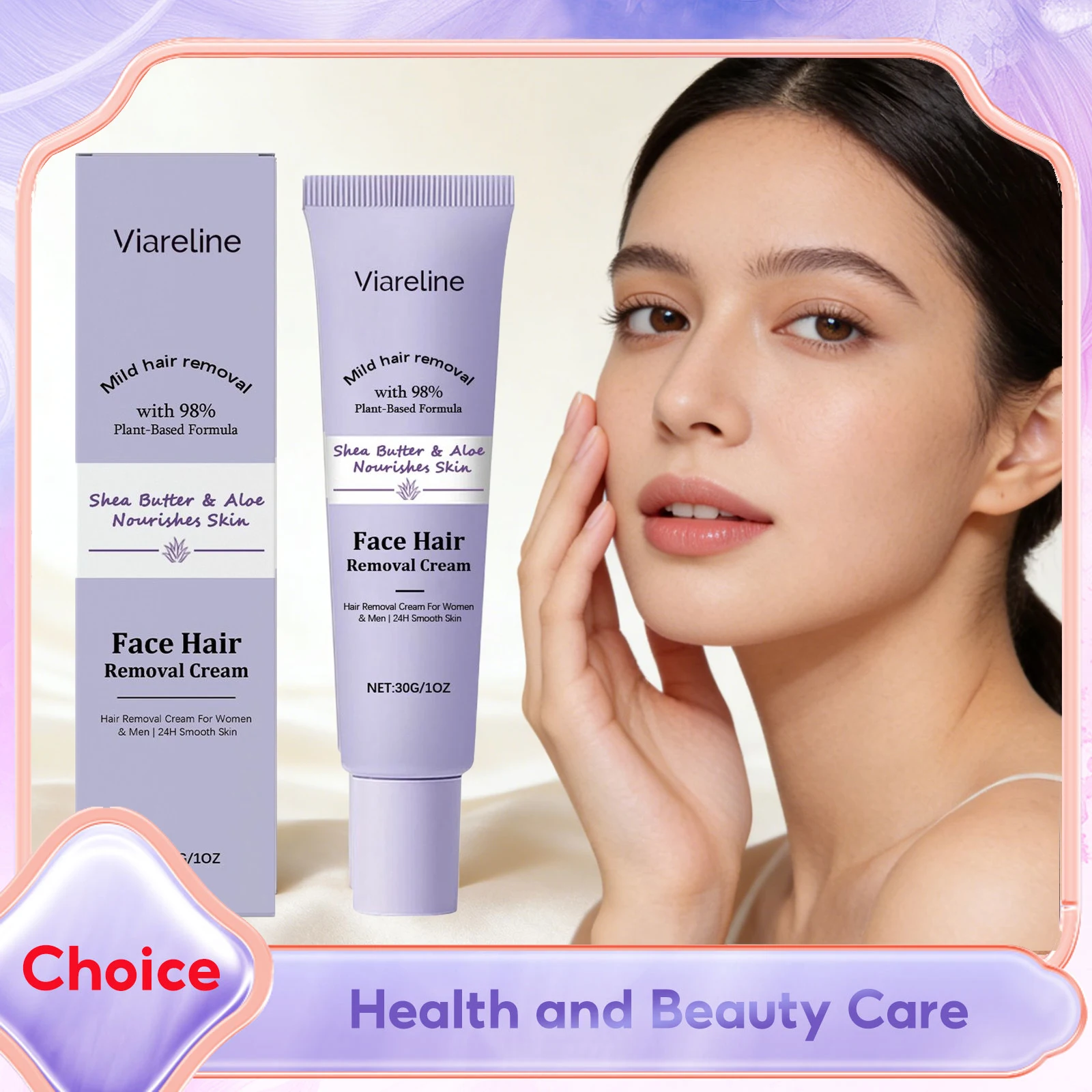 

Крем для удаления волос на лице для женщин, успокаивающий гель алоэ вера для чувствительной кожи, безболезненный крем для удаления волос на верхней части губ, подбородке, крем для депиляции