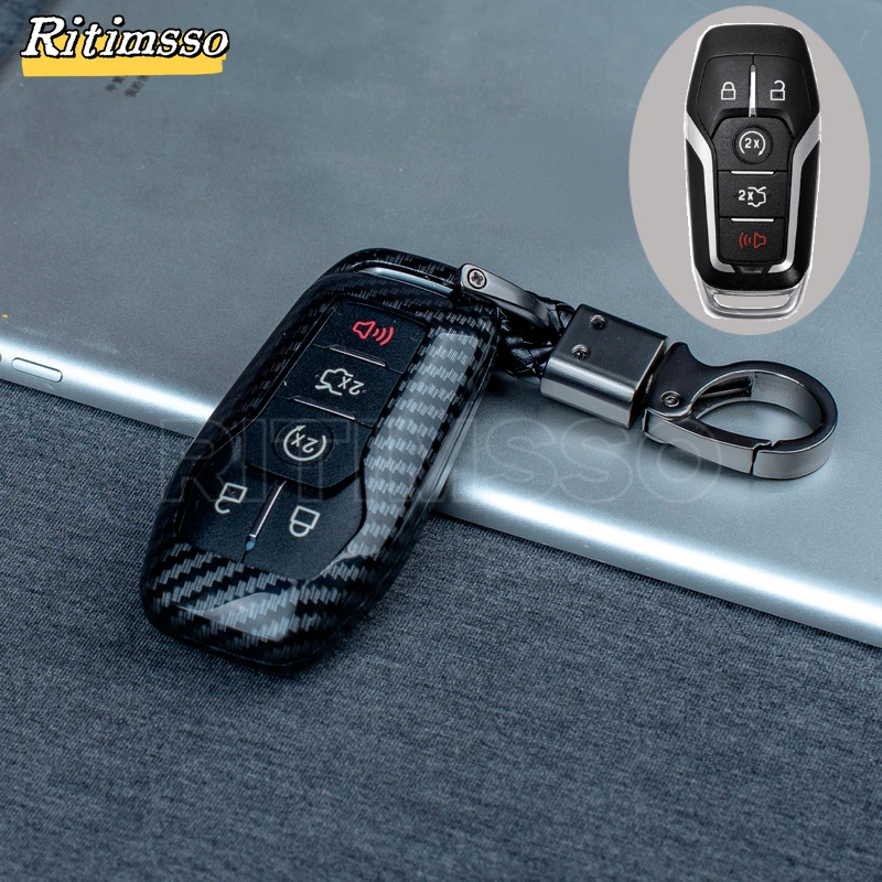 Neue carbon abs auto schlüssel fall fob abdeckung für ford fusion mondeo mustang F-150 explorer edge 2015 2016 2017 2018 auto zubehör