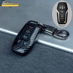 Nowe etui na klucze z włókna węglowego, etui na pilota, akcesoria samochodowe, Ford Fusion, Mondeo, Mustang, F-150, Explorer, Edge 2015, 2016, 2017, 2018