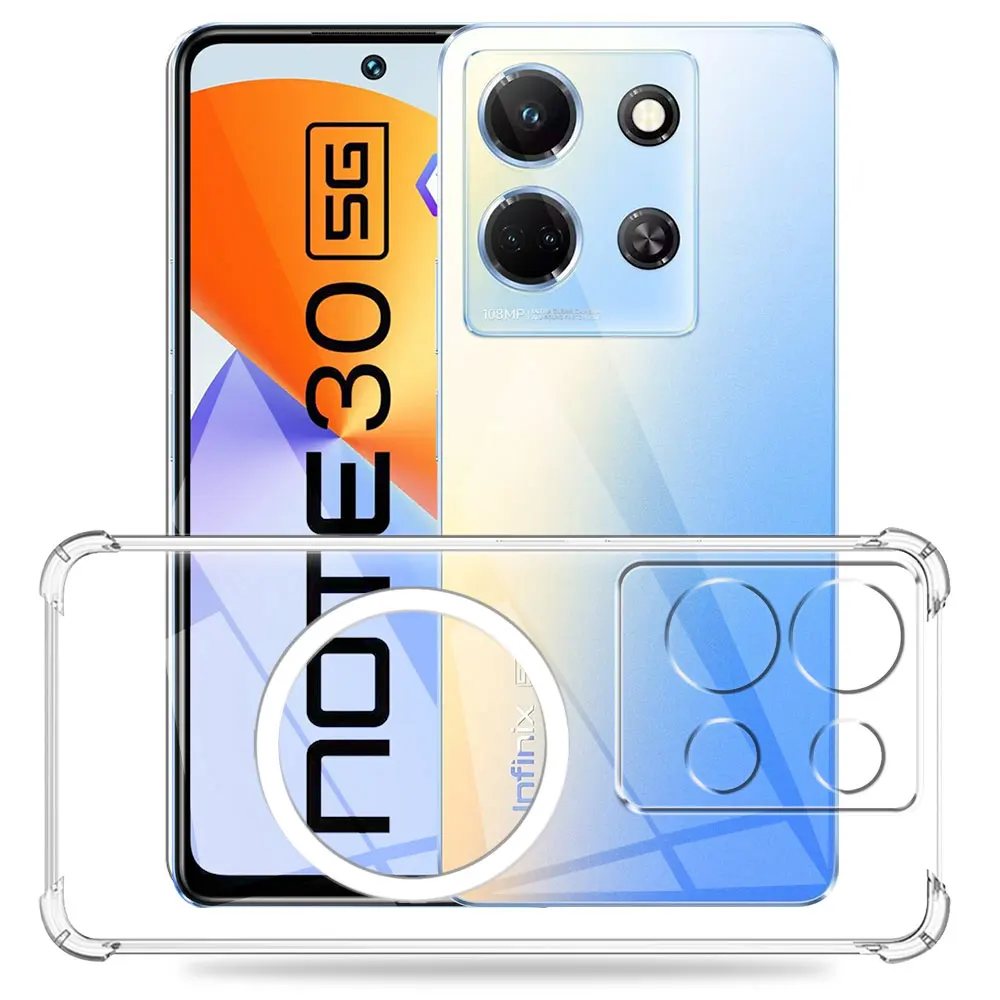 For Infinix Note 30 4G 5G 30 Pro Case Magnetic Ring Sticker Shockproof Clear Soft Silicone Phone Case Infinix Note 30i 30 ViP