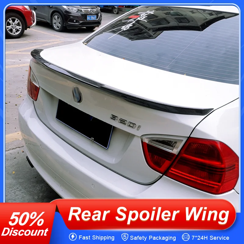 

For BMW 3 Series E90 M3 2005 06 07 08 09 10 11 12 M4 Style Rear Trunk Lid Car Spoiler Wing ABS Black Carbon Accessories Parts