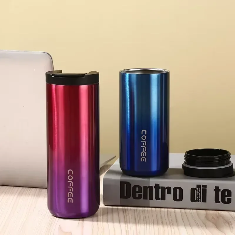 500ML Stainless Steel Coffee Thermos Bottle Thermal Mug Leakproof Car Vacuum Flasks Coffee Cup Travel Portable Insulated Bottles