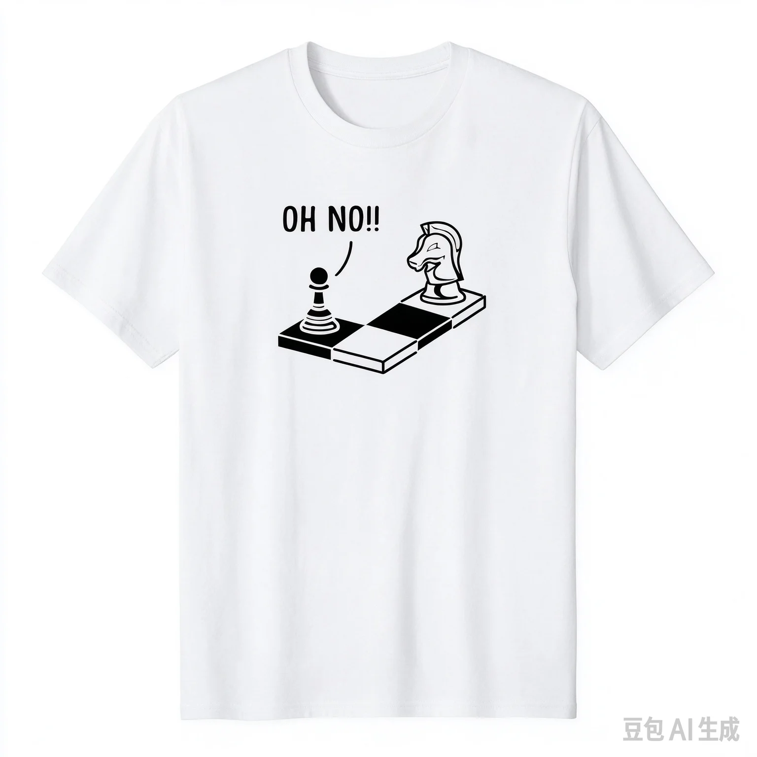 Chess Player Humor Graphic Tee Knight and Pawn 