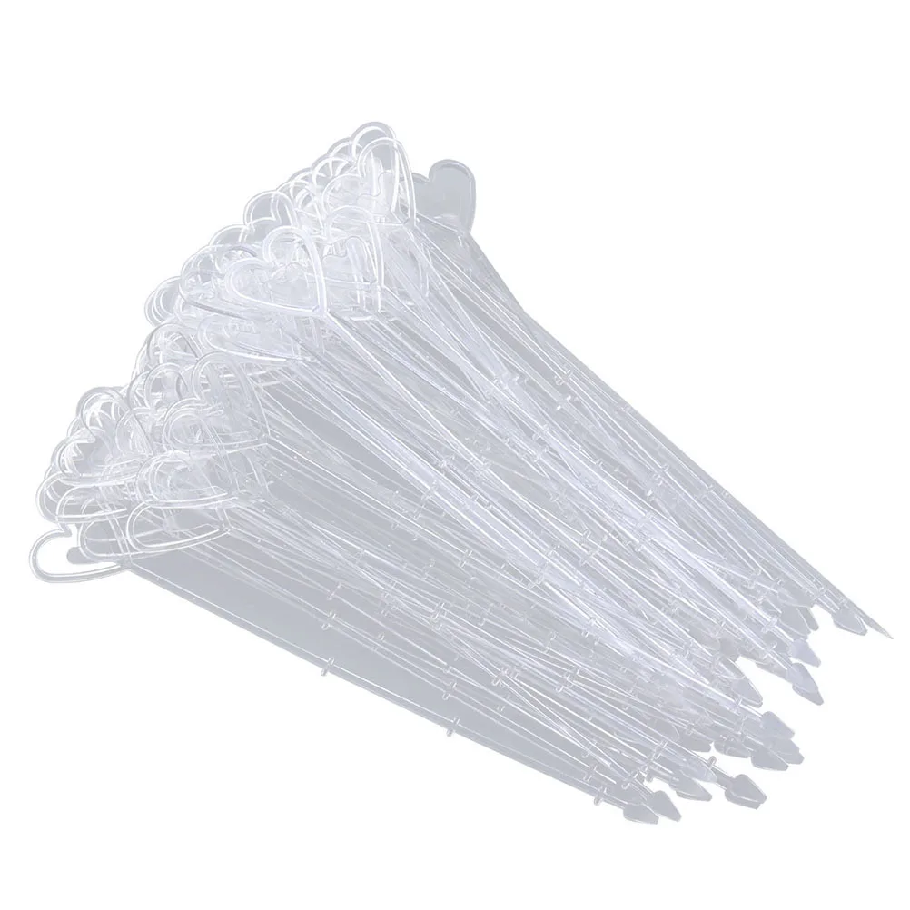 

80pcs Flower Insert Tag Holders Heart Shape Plastic Label Clips For Wedding Party Decorations Reusable Paper Clippings