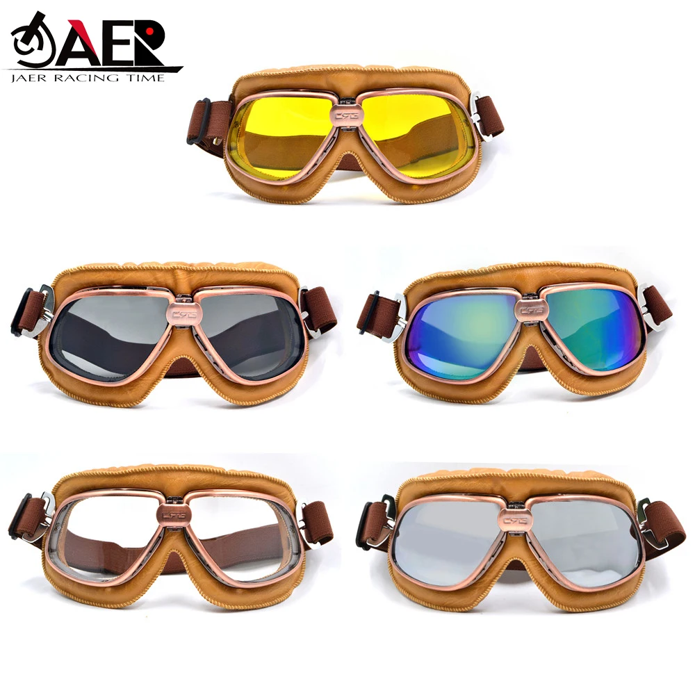 Motorcycle Vintage Old School Retro Goggles Glasses for Sport Racing Off Road Pilot Cycling Eye Ware