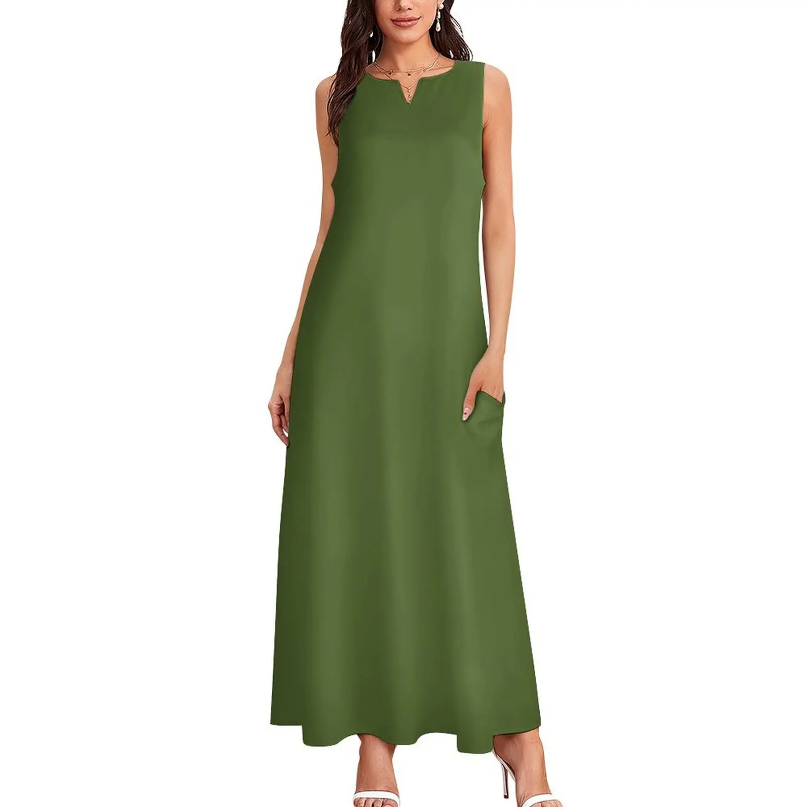 SOLID-vestido de dança com mangas compridas, vestidos de dança, escuro, verde AZEITE-MAIS DE 100 TAMBAS