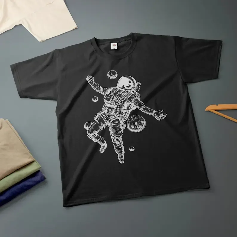 

Astronauts T-Shirt Various Sizes & Colours Ink Drawing Tee