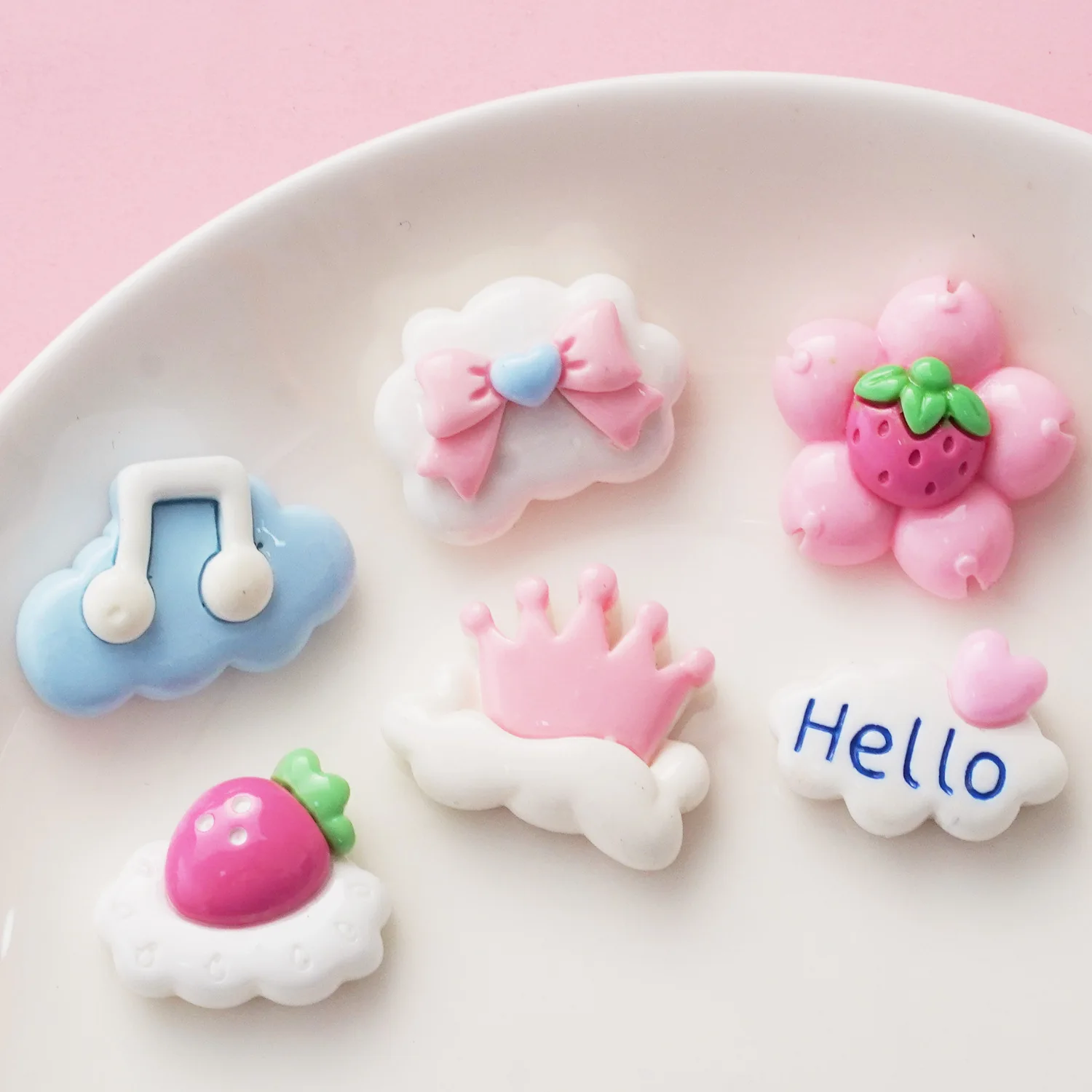 10PCS Clouds notes resin accessories wholesale handmade diy materials cream glue accessories jewellery phone case children hairp