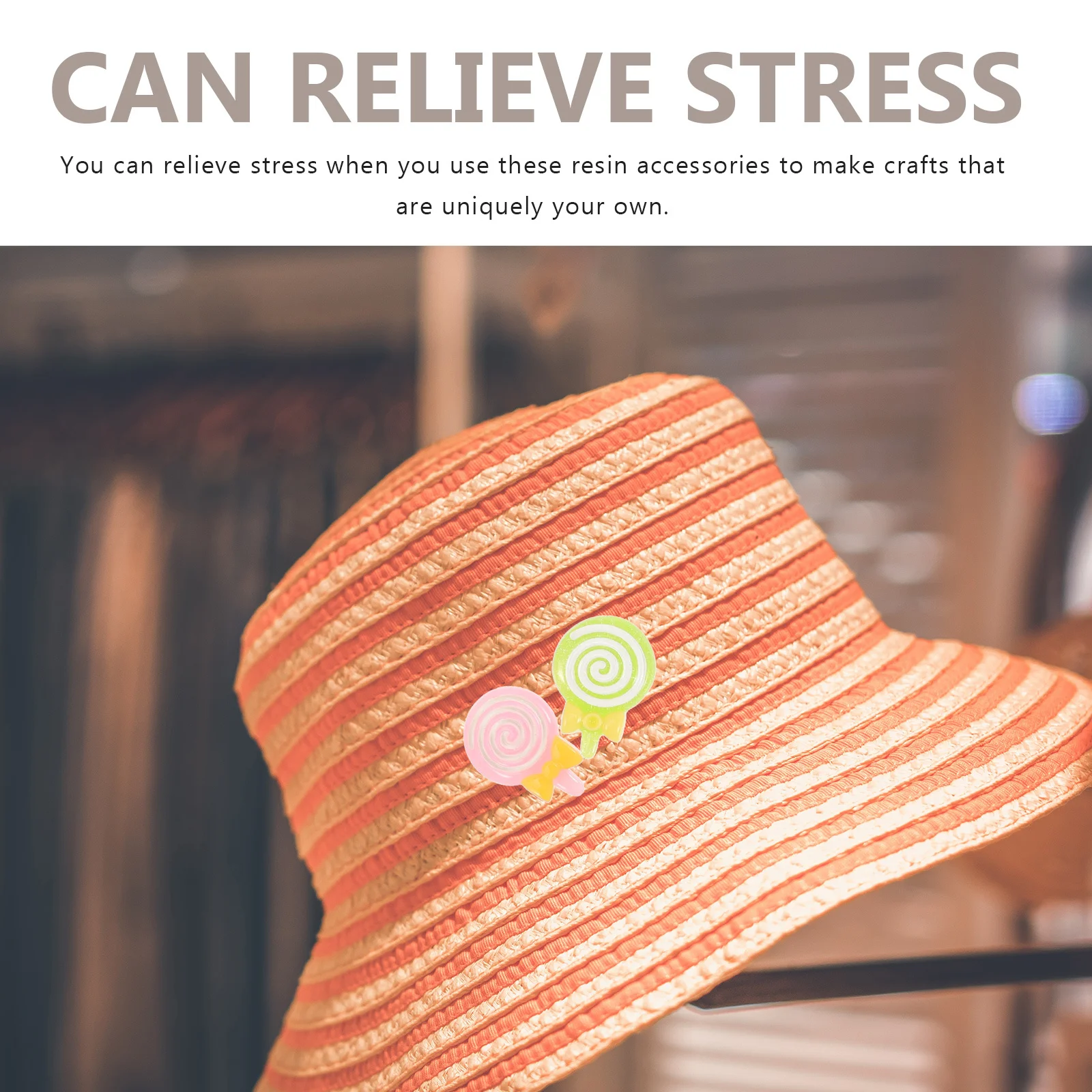 

50Pcs Candy Hair Clips Resin Accessories Bulk Flatback Charms for DIY Crafts Kids Imagination Stress Relief Lollipop Nougat