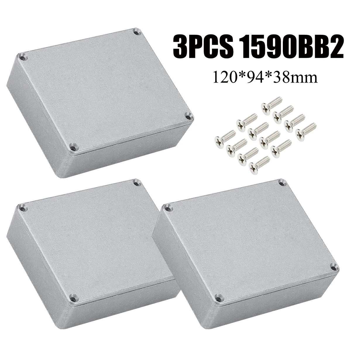 3 STKS Aluminium Stomp Box Behuizing voor DIY Gitaar Effectpedaal-12 Maten (1590A/B/BB/C/D/DD/G/LB/XX/BB2/125B/1032L)