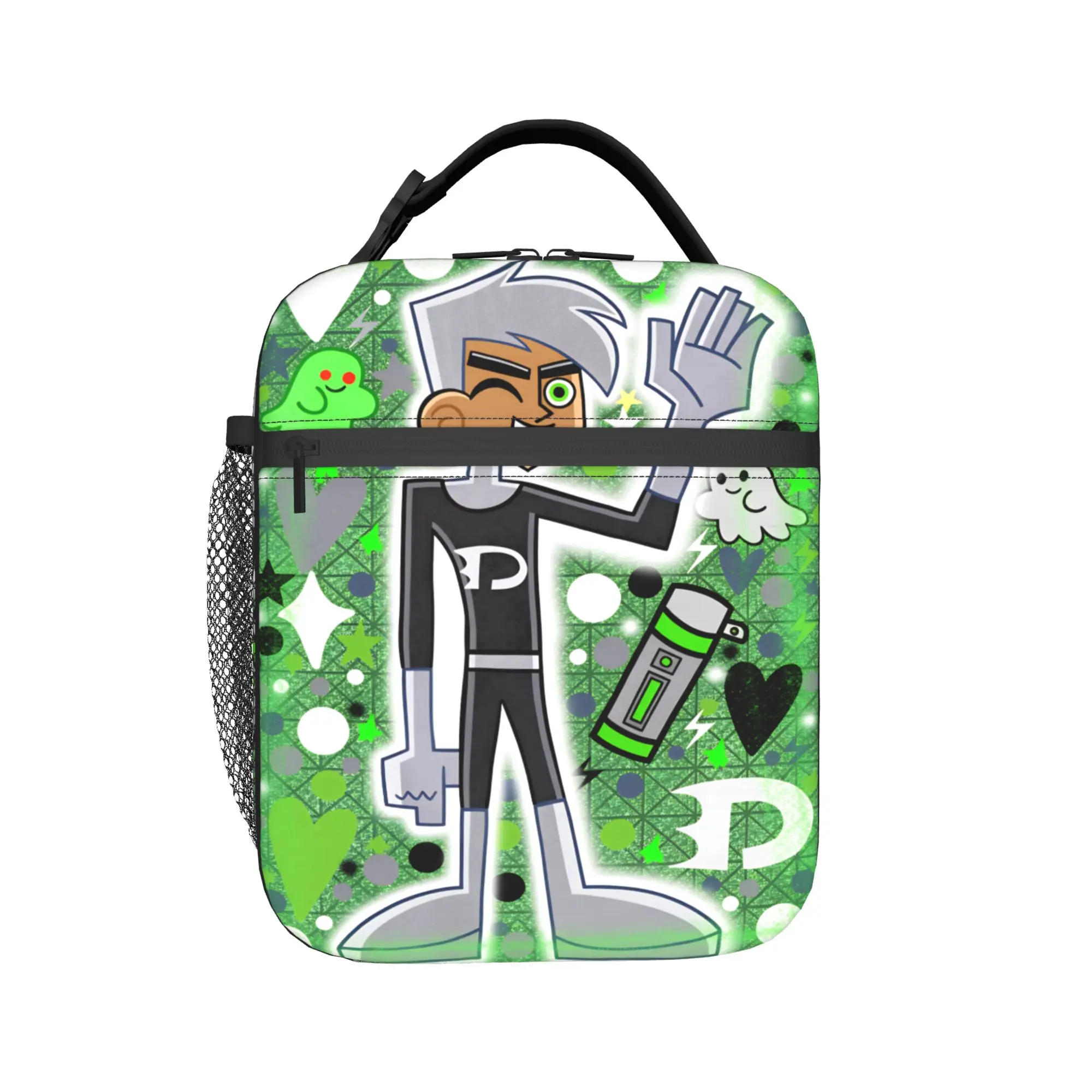 Danny Phantom Lunch Bag  Funny Lunch Box For Adult Outdoor Picnic Portable Zipper Cooler Bag Oxford Custom Thermal Tote Handbags