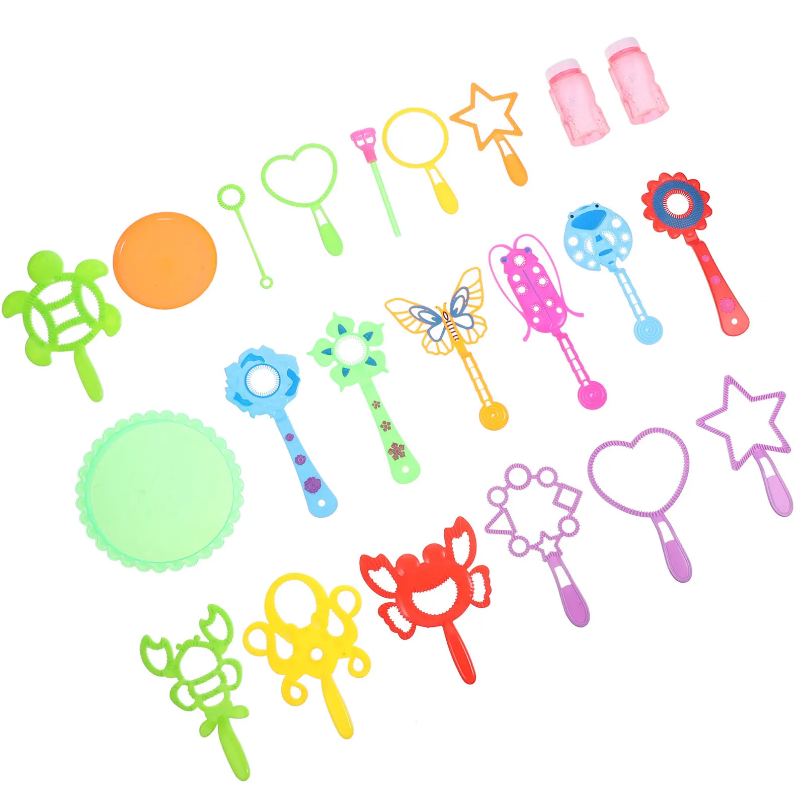 3Sets Colorful Bubble Maker Set Safe Material Generate Multiple Bubbles Rainbow Effect Kids Interactive Play Backyard Beach