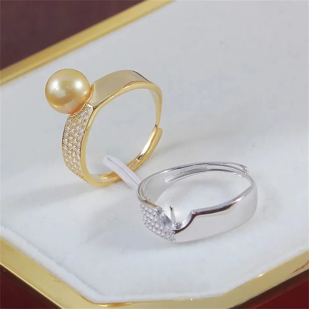 Solid S925 Sterling Silver Pearl Ring Settings Findings & Accessories  for Jewelry Making Bulk Wholesale Craft Supplies No Pearl
