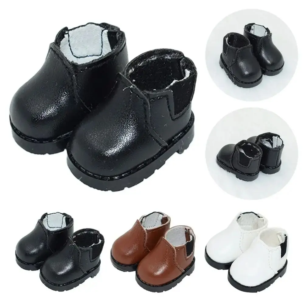 PU Leather 10cm Doll Shoes Lightweight Shoes Doll Doll PU Leather Shoes Cute 1 Pair Leather Martin Boots Clay Dolls