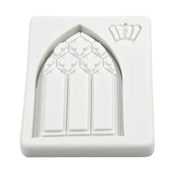 DIY Handmade Silicone Fondant Mold Crown Window Shape Chocolate Sugar Craft Paste Mold DIY Candle Resin Crafts Durable L21A