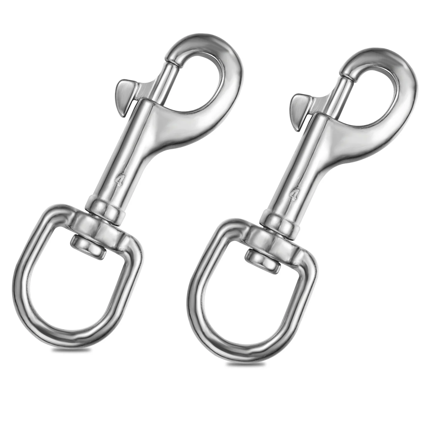 

Heavy-Duty Swivel Eye Bolt Snap Hooks 3.3 Inch, 316 Stainless Steel, Bolt Snaps of Metal, Single Ended Clips(1 or 2 Pcs)