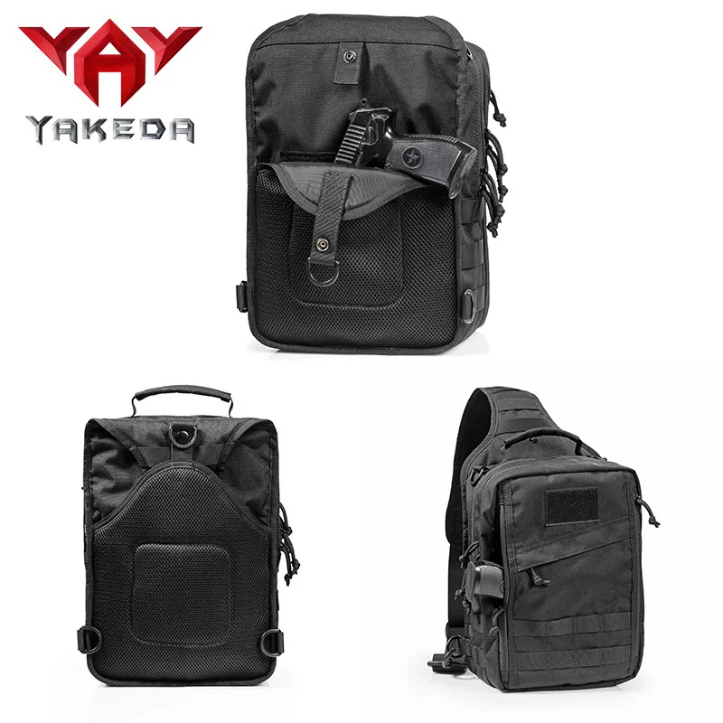 YAKEDA 1000D Nylon Tactical Sling Bag Outdoor Sport Hunting Hiking Army Shoulder Backpack 900D Waterproof Wear-resistant KF-088