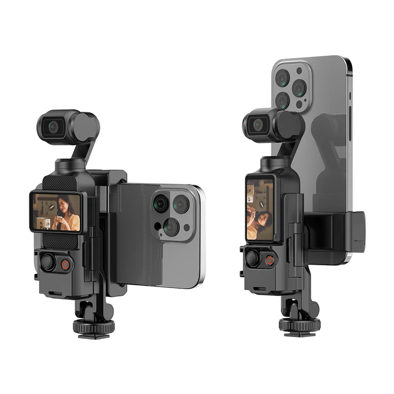 

Phone Holder Teleprompter for DJI OSMO Pocket 3 Tripod Camera Expansion Bracket with Fill Light 1/4 Screw for DJI Accessories