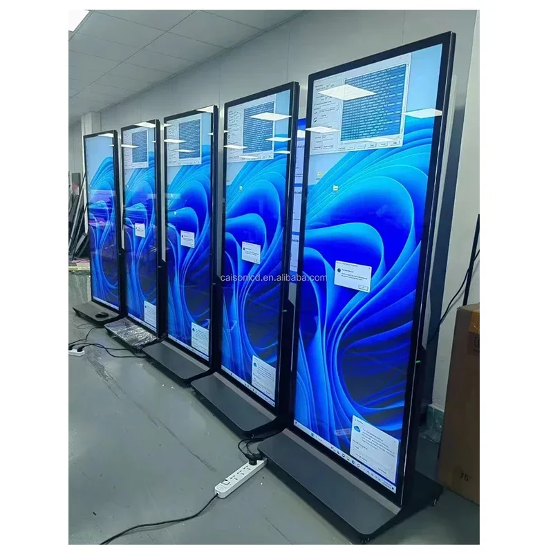 64/69/79 inch Full Screen  4k Android Floor Standing Lcd Advertising Player Kiosk Vertical Totem Digital Touch Signage Display