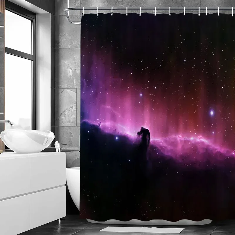 

Занавеска для душа Galaxy Outer Space Universe Planets Magic Fantasy Starry Nebula в голубом небе Океан Декор Ткань для ванной комнаты CuXT6@!