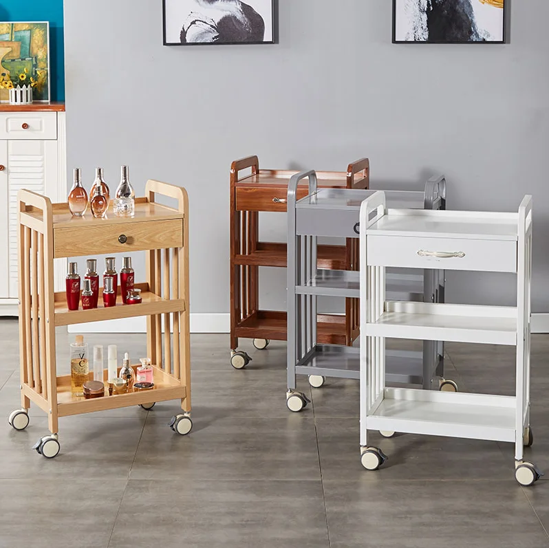 

Beauty salon cart European beauty shop tool cart imitation solid wood beauty trolley