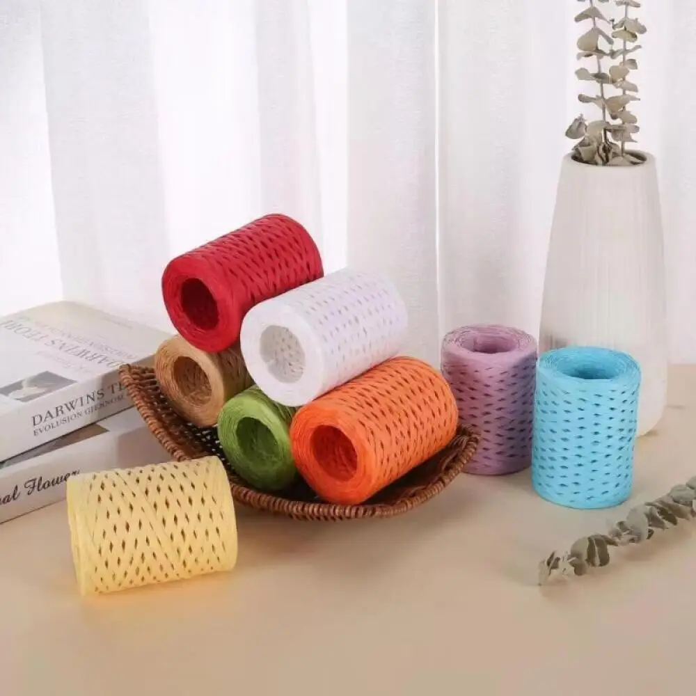 

Natural Raffia Straw Yarn For Knitting Crocheting Paper Threads DIY Handmade Summer Sunhat Beach Bag Freeshipping