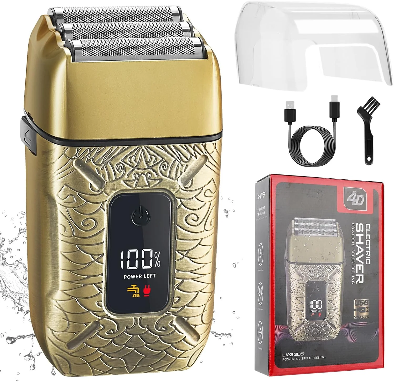 

STLF Factory 4D Floating Head All Metal razor Waterproof Barber Foil Shaver USB Charging Electric Shaver