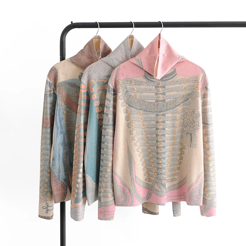 

Свободный высокий свитер Ne, женский вязаный топ Lazy Sle, корейская версия, осенний сезон, длинный свек, обычная длина, модный