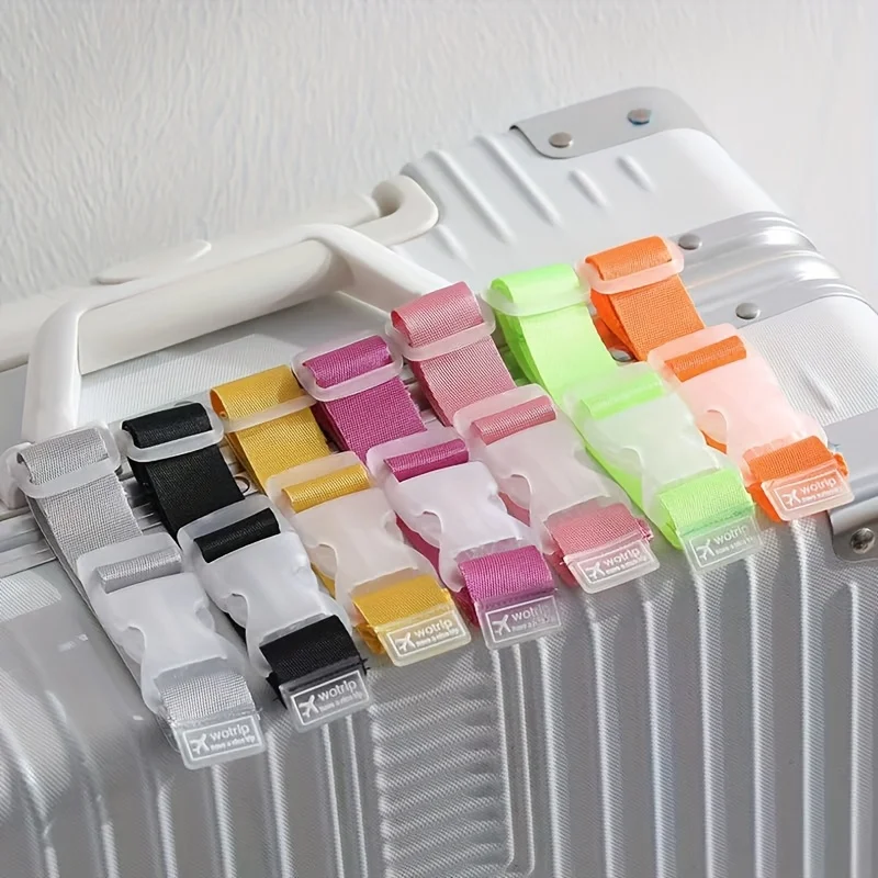4/6pcs colored luggage straps! Travel portable adjustable luggage safety belt release buckle, luggage travel accessories