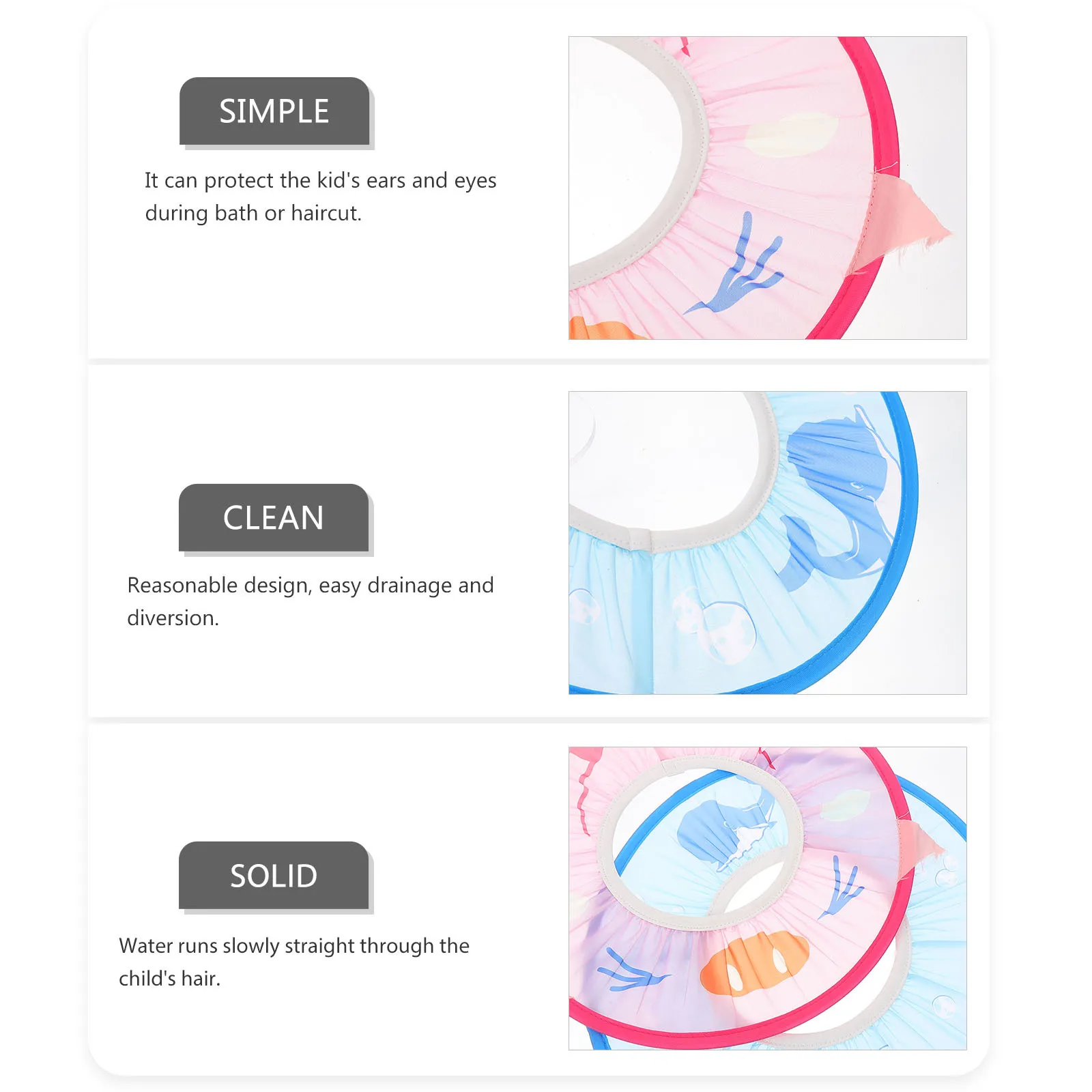 2Pcs Waterproof Baby Shower Bath Caps Ear Protective Hats Kids Shampoo Hat Bathing Protection Baby Shower Bath Caps