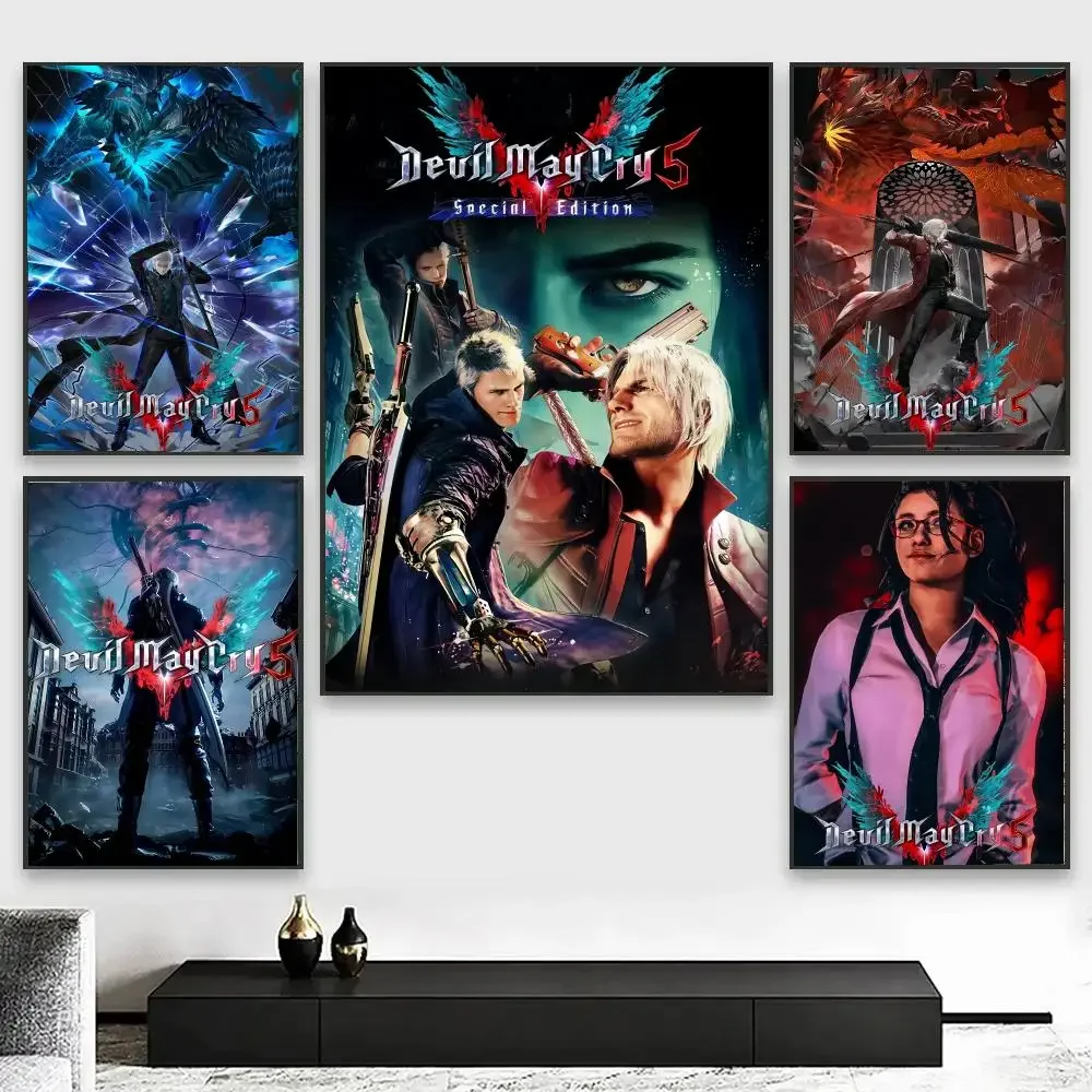 Famous Anime D-Devil May Cry Painting Calligraphy Canvas Art Styles, Wall Art Decor, Living Room Decor