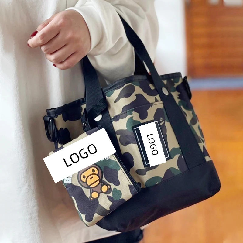 Monkey High-capacity Handbag Lovely Wallet Ape Man Camouflage Tote Package Leisure Crossbody Bag Commuting Handbag Gift