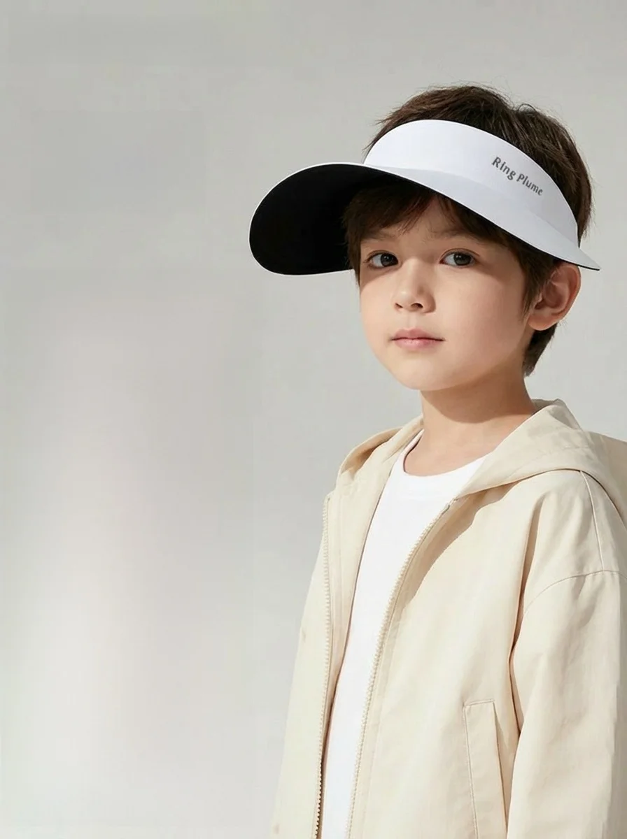 monstar-child-sun-hat-wide-brim-uv-protection-unisex-seamless-polyester-fiber-summer-cap-adjustable-fit-for-kids