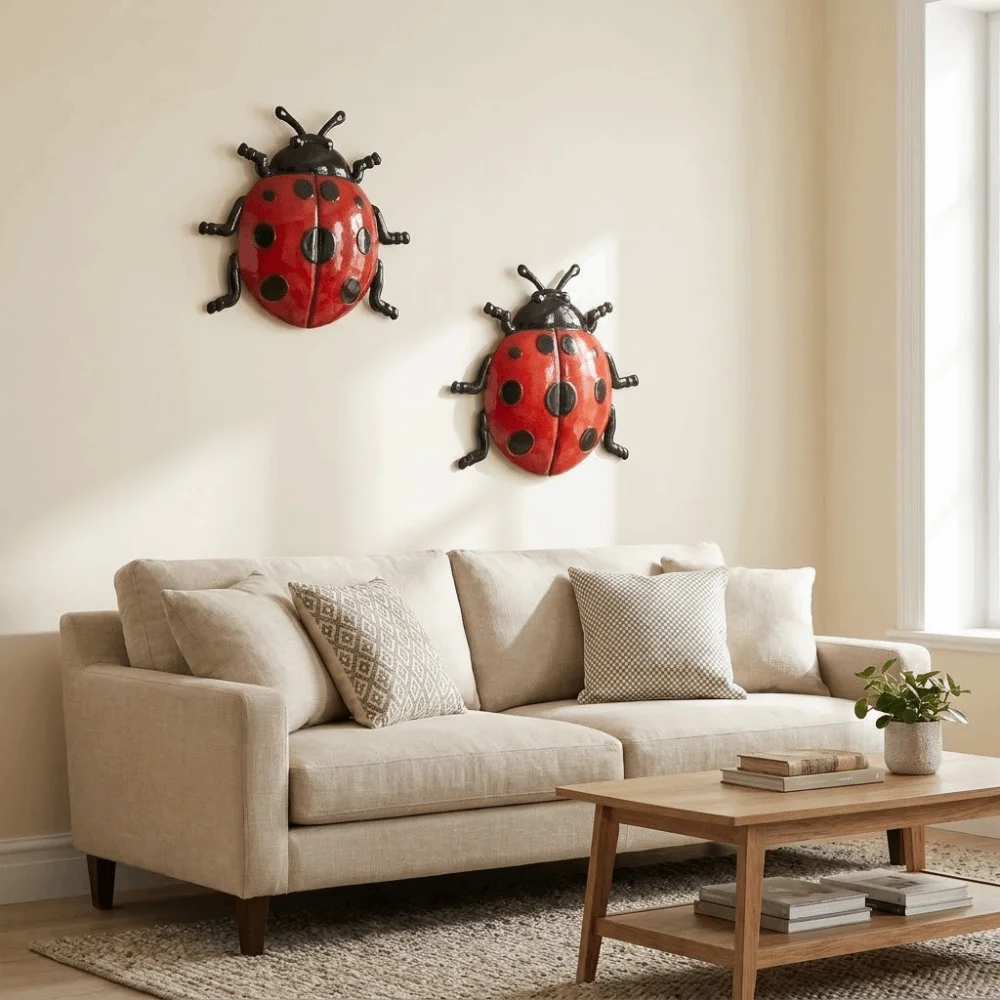 3PCS/SET Realistic Metal Wall Decoration Craft Decorative Insect Fake Insect Ornaments Wall Hanging Insect Decorations