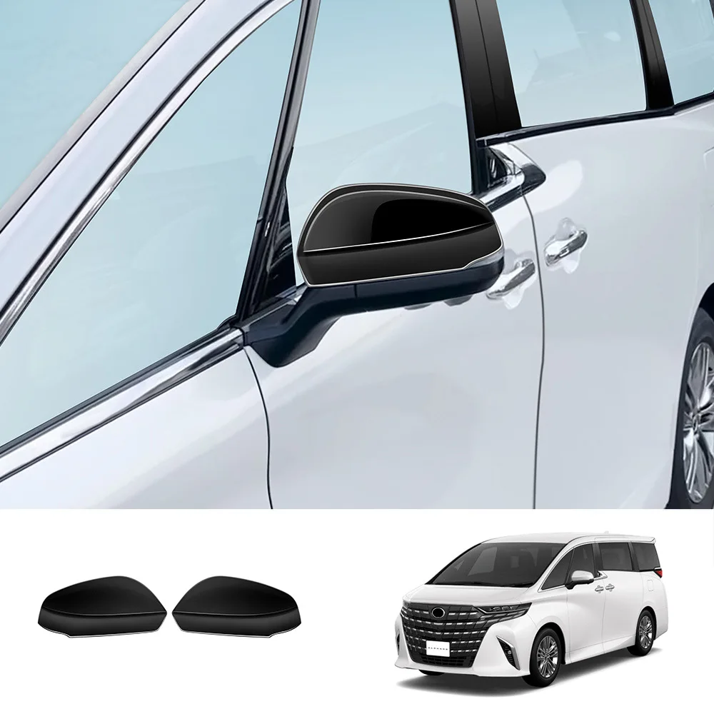 

For Toyota Alphard Vellfire 40 Series 2023 2024 ABS Black Car Rearview Mirror Anti-scratch Protective Cover Trim Accessories