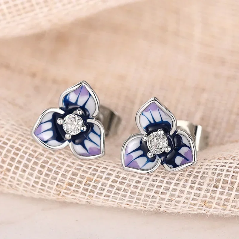 2026 Morning Glory Dripping Oil Countryside Style Zircon Jewelry Fashion Personality Micro Inlaid Accessory