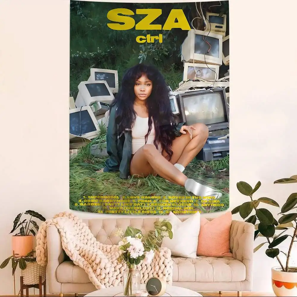 SZA Pop-Sänger Bohemian Wandteppich, Hängende Tarot-Hippie-Wandteppiche, Wohnheim-Wanddekoration, Heimdekoration