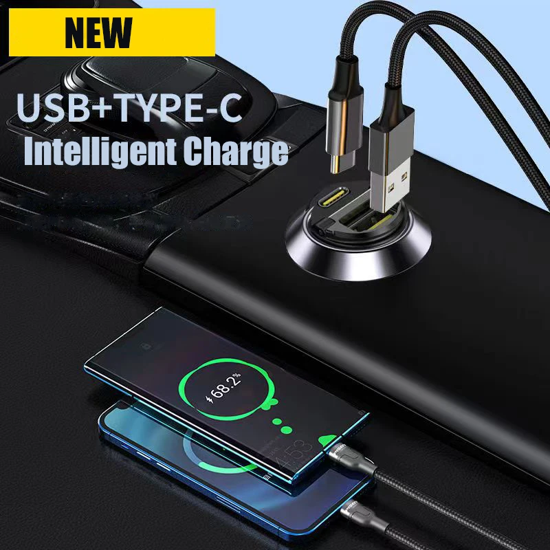 Mini USB C Car Charger 130W Super Fast Charing Metal Adapter PD Type C in Car for Samsung Huawei Android Phones iPhone iPad