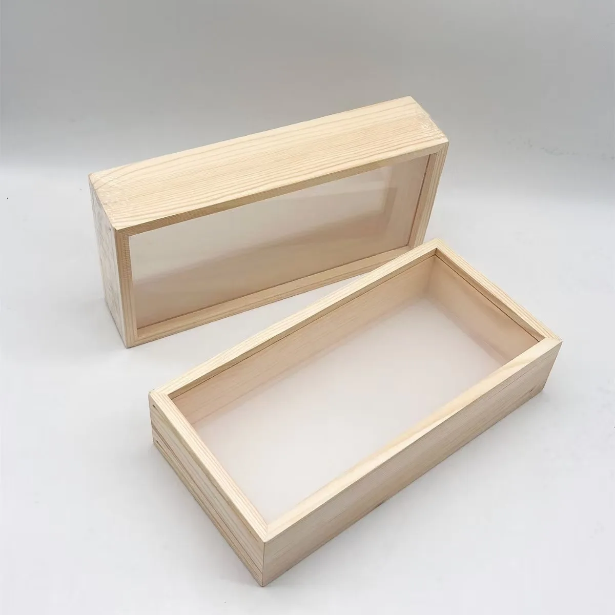 Rectangular Solid Wood Double-sided Acrylic Display Box 3d Hollow Frame With Polished Acrylic Surface, Dust-proof Double H5931