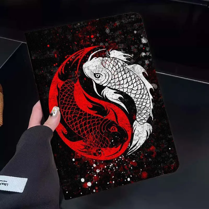 

Red White Yin Yang Koi Tablet Case For Huawei Honor MatePad MediaPad Air 5 6 7 11 V6 V7 V8 V9 X9 X8 T10 T10s C5e T5 Gift