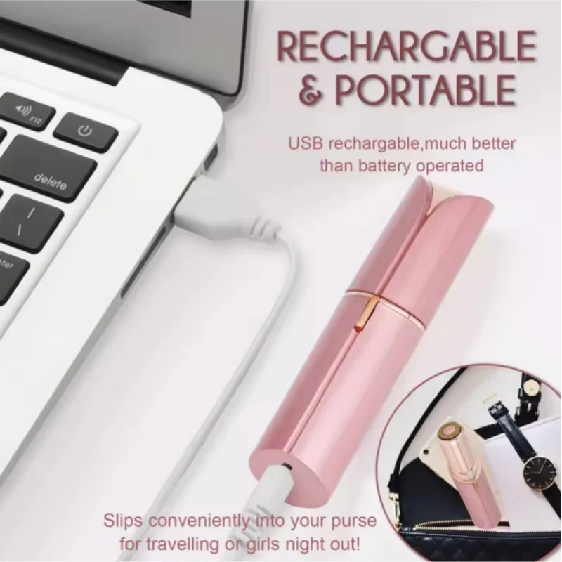 Xiaomi Electric Eyebrow Trimmer Mini Eye Brow Epilator Portable Women Effective Facial Lipstick Shape Painless Razor Shaver Tool