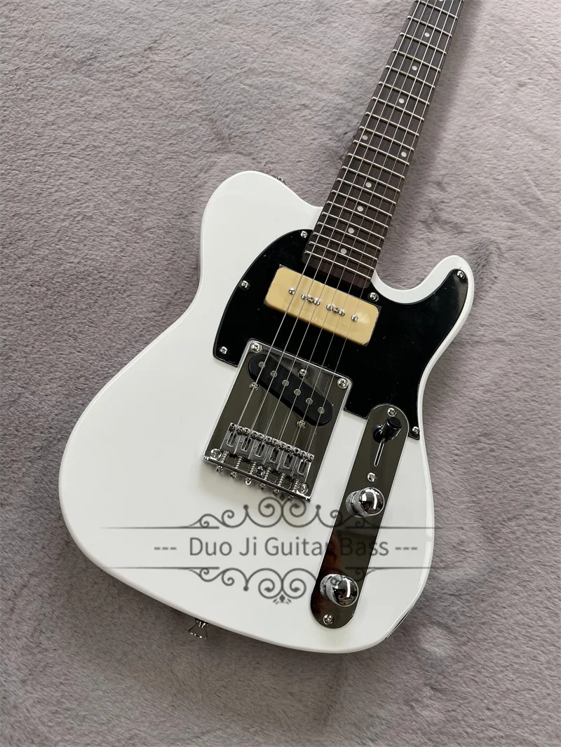 

Kids Guitar Children's Electric Guitar White Body Black Pickguard Basswood Body Maple Neck 86mm
