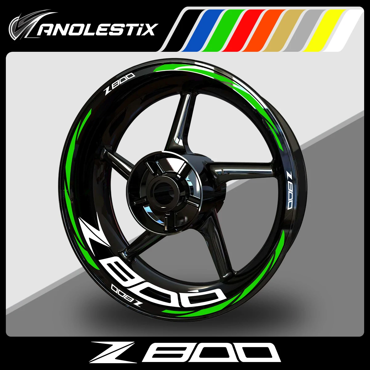 

AnoleStix Reflective Wheel Sticker Hub Rim Stripe 17 Inch Tape Decal For Kawasaki Z1800