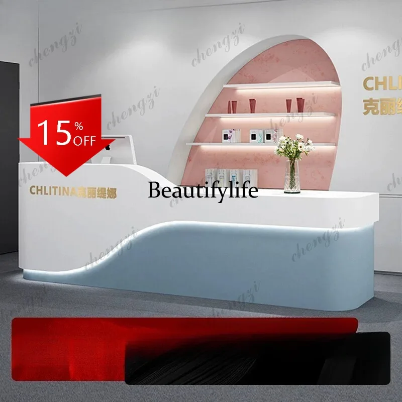 D80 Front desk company creative clothing store checkout page simple dance studio reception desk beauty salon bar