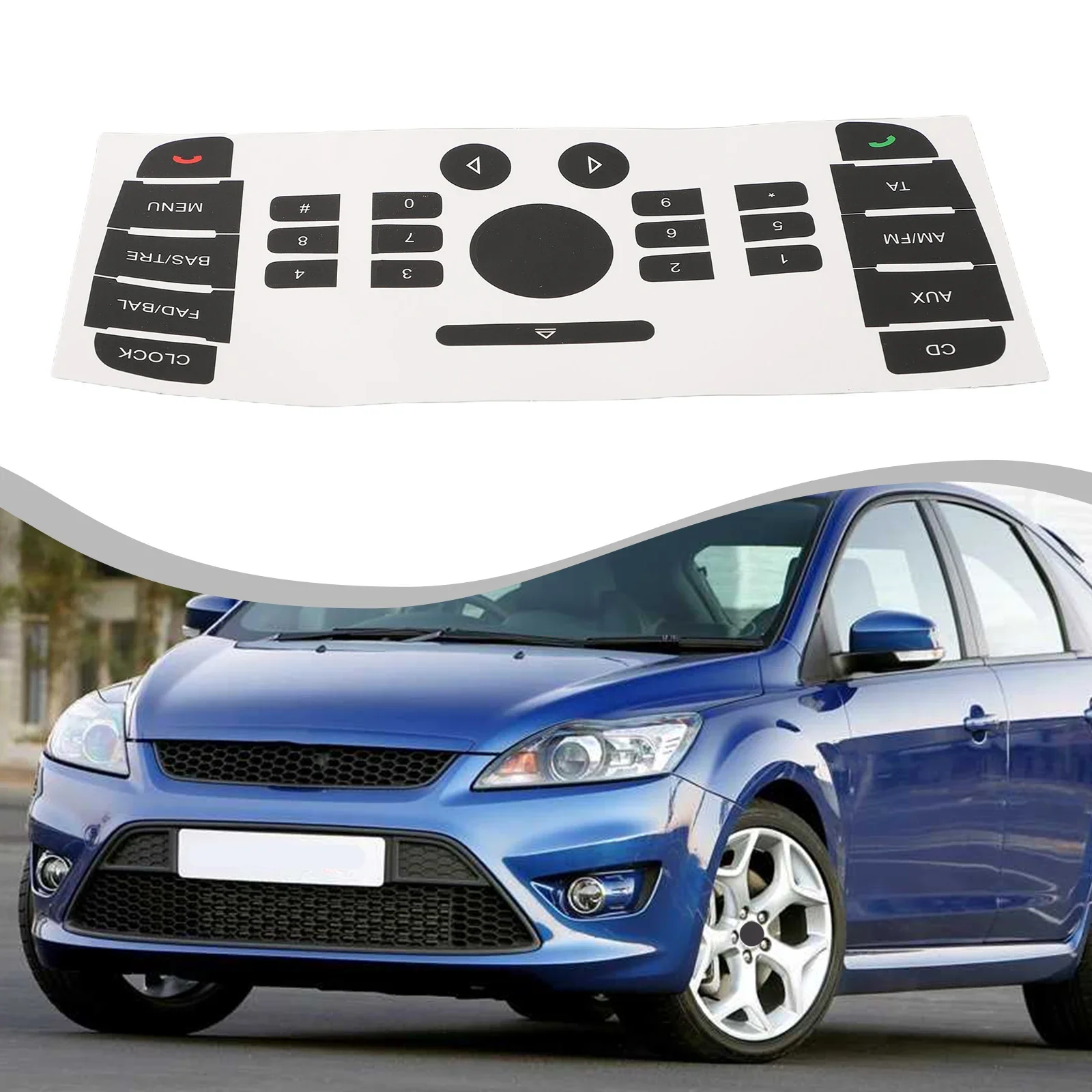 

Набор наклеек для ремонта кнопок, совместимый с Ford, Mondeo, для 6000, CD-радио, эффективная функция уменьшения света